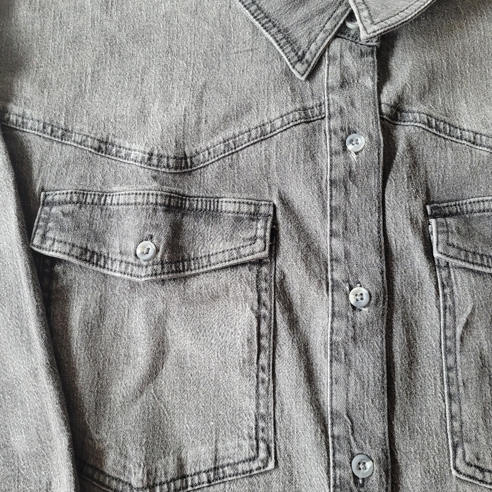 Gloria Vandervil Women's Gray Denim Shirt Size XXL - Picture 4 of 11